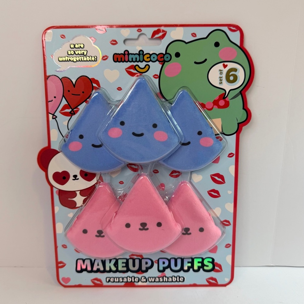 Mimicoco Reusable Blue and Pink Makeup Puffs